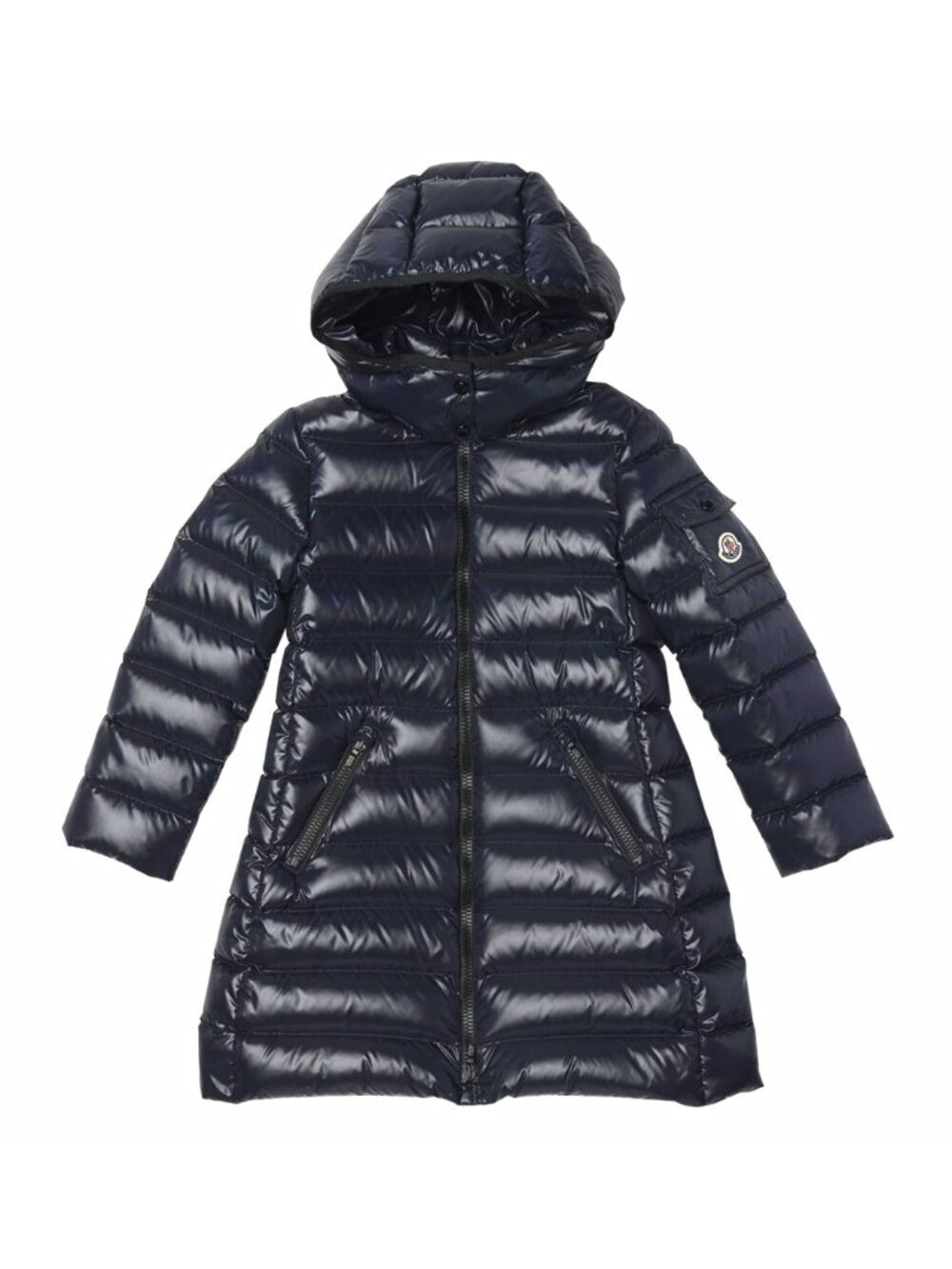 NWT Moncler - 4A Moka Girls Black Long Hooded Down Puffer Jacket Nylon $955